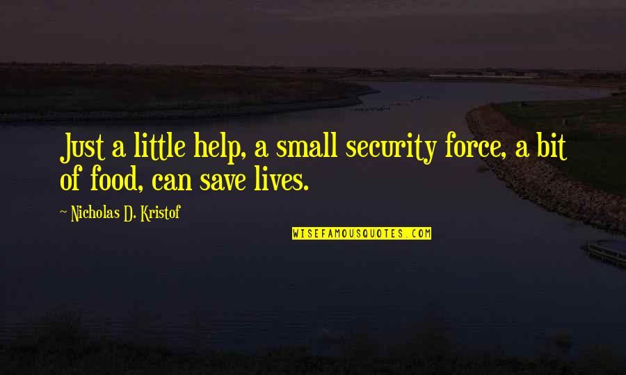 Masquerading Spirit Quotes By Nicholas D. Kristof: Just a little help, a small security force,