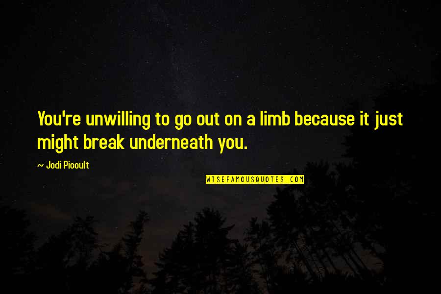 Massage Therapist Quotes By Jodi Picoult: You're unwilling to go out on a limb