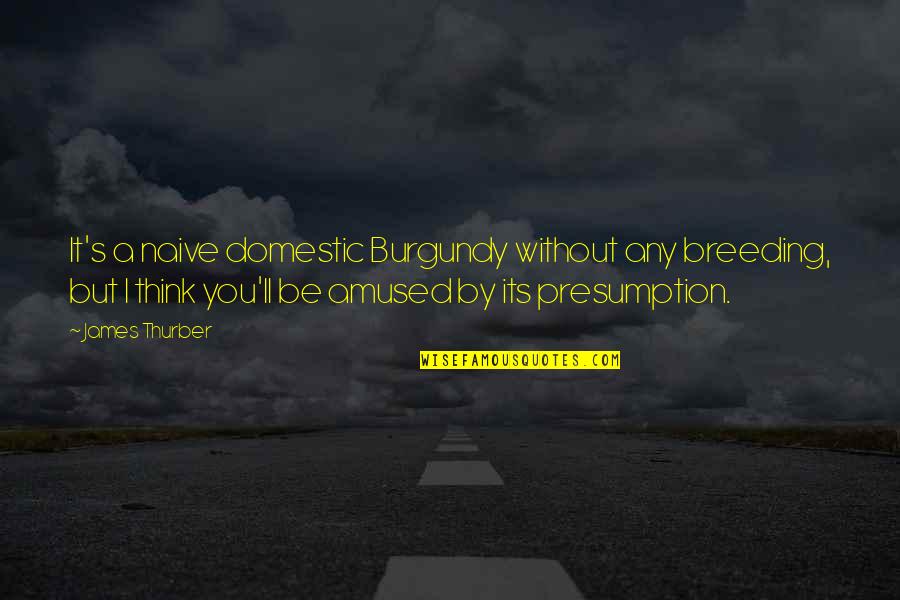 Massell Car Quotes By James Thurber: It's a naive domestic Burgundy without any breeding,