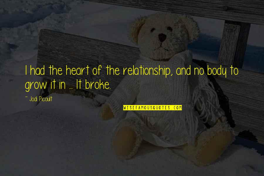 Masseys Catalog Quotes By Jodi Picoult: I had the heart of the relationship, and