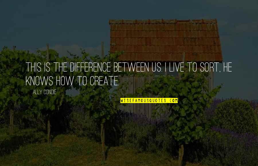 Massicot Manuel Quotes By Ally Condie: This is the difference between us. I live