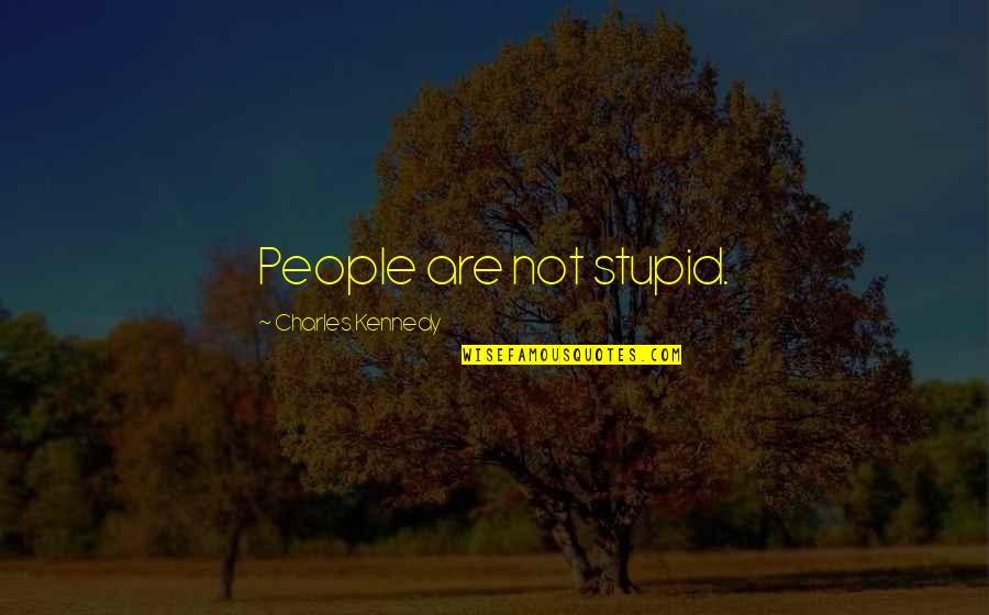 Massicotte Florida Quotes By Charles Kennedy: People are not stupid. Massicotte Florida Quotes By Charles Kennedy: People are not stupid.