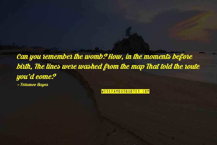 Massified Quotes By Terrance Hayes: Can you remember the womb? How, in the