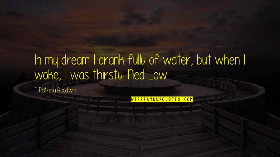 Massimillo Sharma Quotes By Patricia Goodwin: In my dream I drank fully of water,