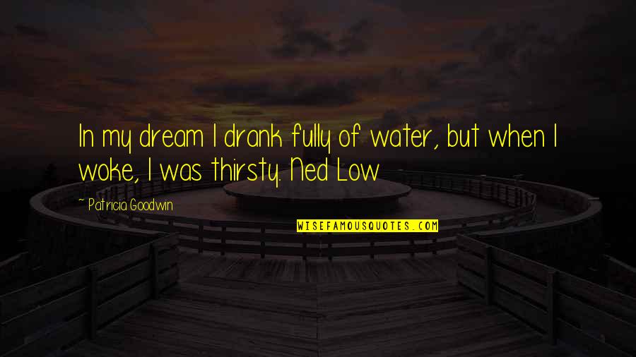 Massimillo Sharma Quotes By Patricia Goodwin: In my dream I drank fully of water, Massimillo Sharma Quotes By Patricia Goodwin: In my dream I drank fully of water,