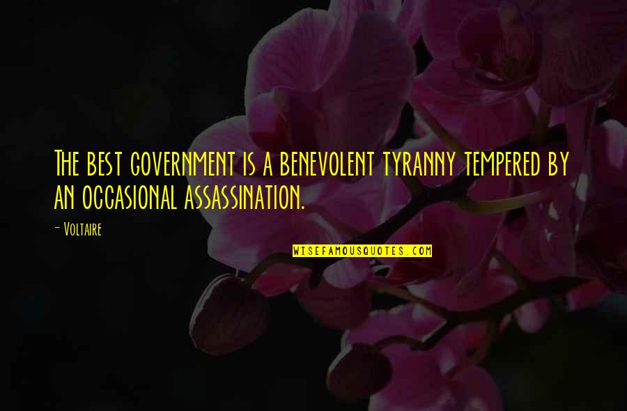 Massolit Quotes By Voltaire: The best government is a benevolent tyranny tempered