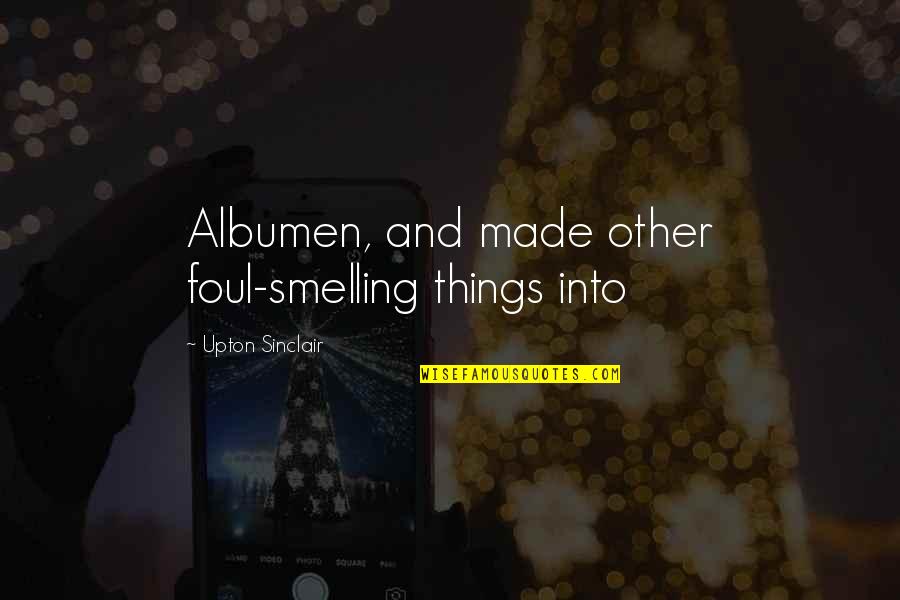 Massoumeh Emami Quotes By Upton Sinclair: Albumen, and made other foul-smelling things into Massoumeh Emami Quotes By Upton Sinclair: Albumen, and made other foul-smelling things into