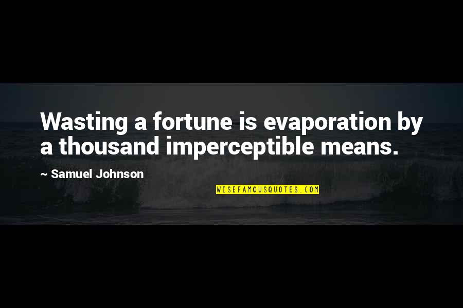 Master Apprentice Quotes By Samuel Johnson: Wasting a fortune is evaporation by a thousand
