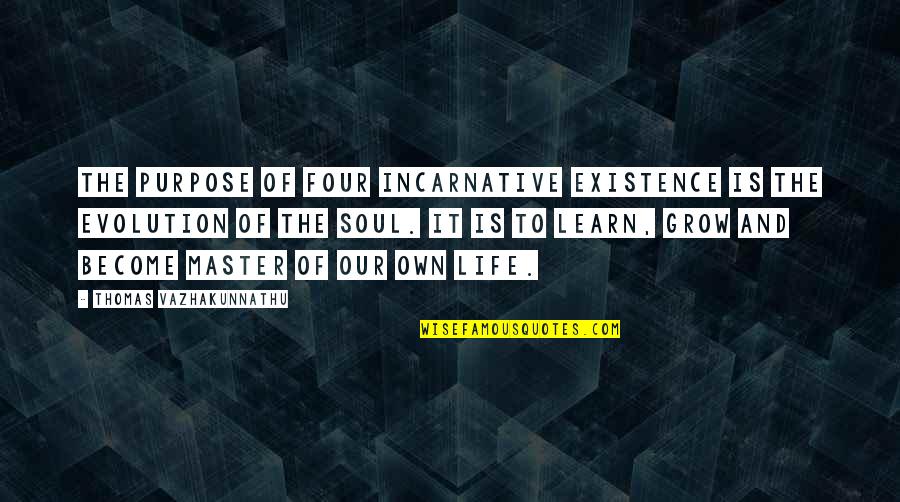 Master Of Life Quotes By Thomas Vazhakunnathu: The purpose of four incarnative existence is the