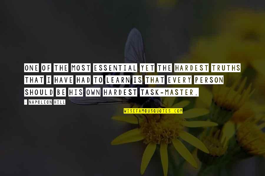 Master Of One Quotes By Napoleon Hill: One of the most essential yet the hardest Master Of One Quotes By Napoleon Hill: One of the most essential yet the hardest