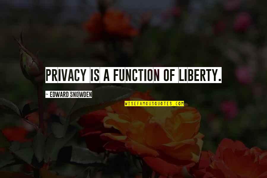 Master Origin Quotes By Edward Snowden: Privacy is a function of liberty. Master Origin Quotes By Edward Snowden: Privacy is a function of liberty.
