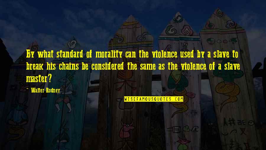 Master Slave Morality Quotes By Walter Rodney: By what standard of morality can the violence