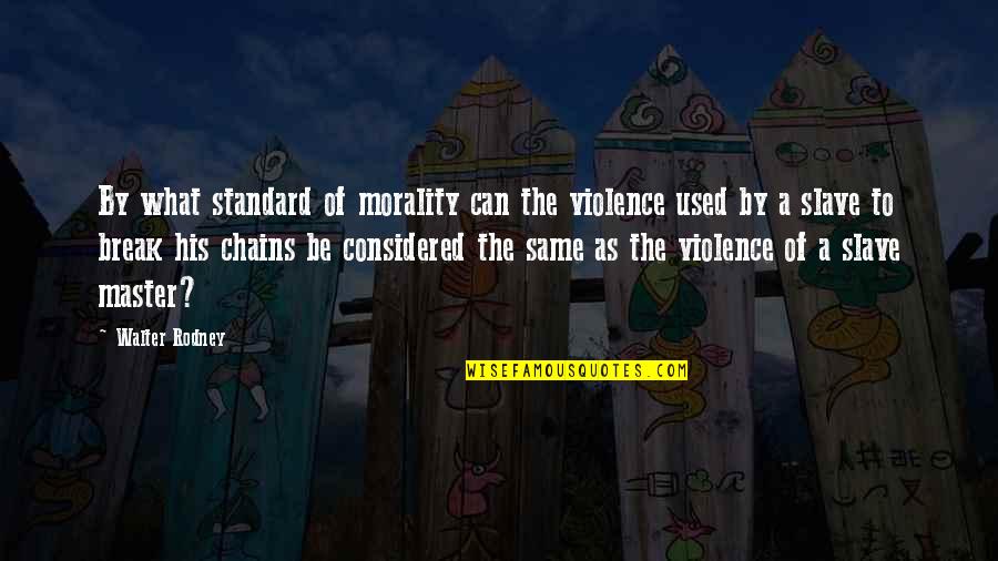 Master Slave Quotes By Walter Rodney: By what standard of morality can the violence Master Slave Quotes By Walter Rodney: By what standard of morality can the violence