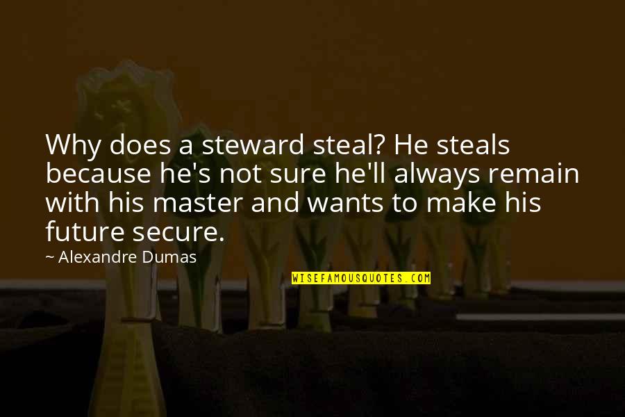 Master Your Future Quotes By Alexandre Dumas: Why does a steward steal? He steals because Master Your Future Quotes By Alexandre Dumas: Why does a steward steal? He steals because