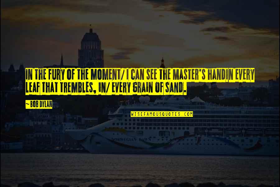Master'd Quotes By Bob Dylan: In the fury of the moment/ I can
