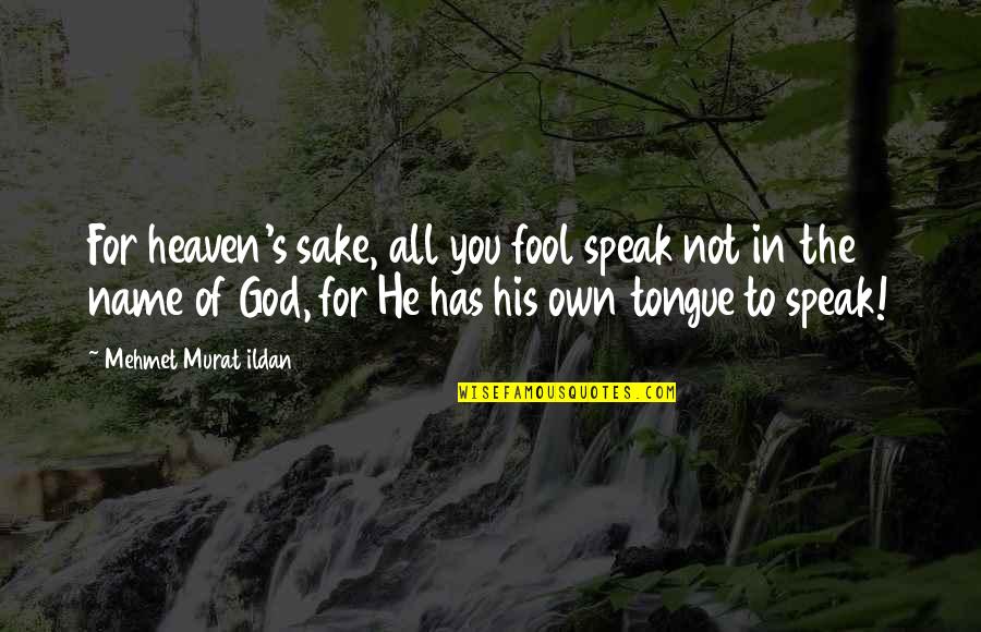 Mastering English Quotes By Mehmet Murat Ildan: For heaven's sake, all you fool speak not