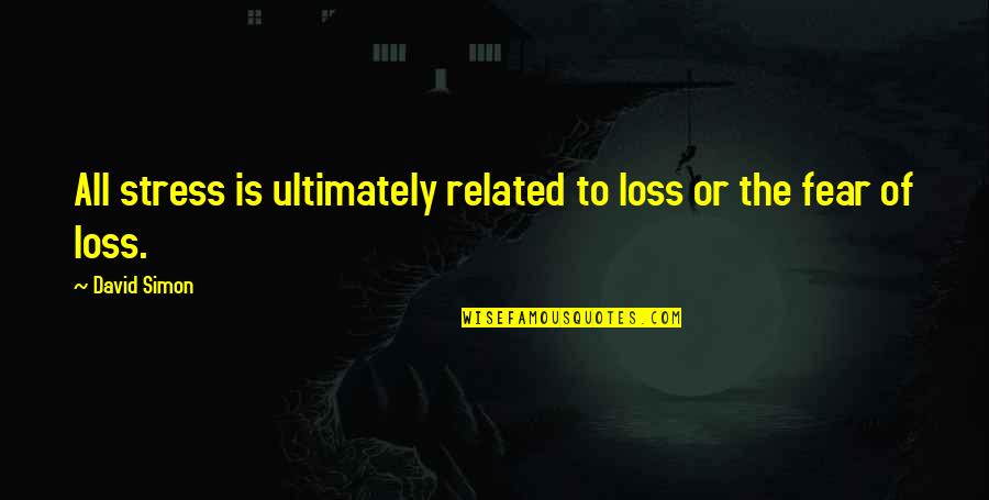 Masticadores Quotes By David Simon: All stress is ultimately related to loss or