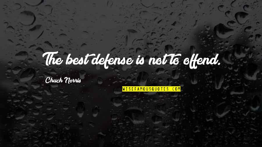 Mastracchios East Quotes By Chuck Norris: The best defense is not to offend. Mastracchios East Quotes By Chuck Norris: The best defense is not to offend.