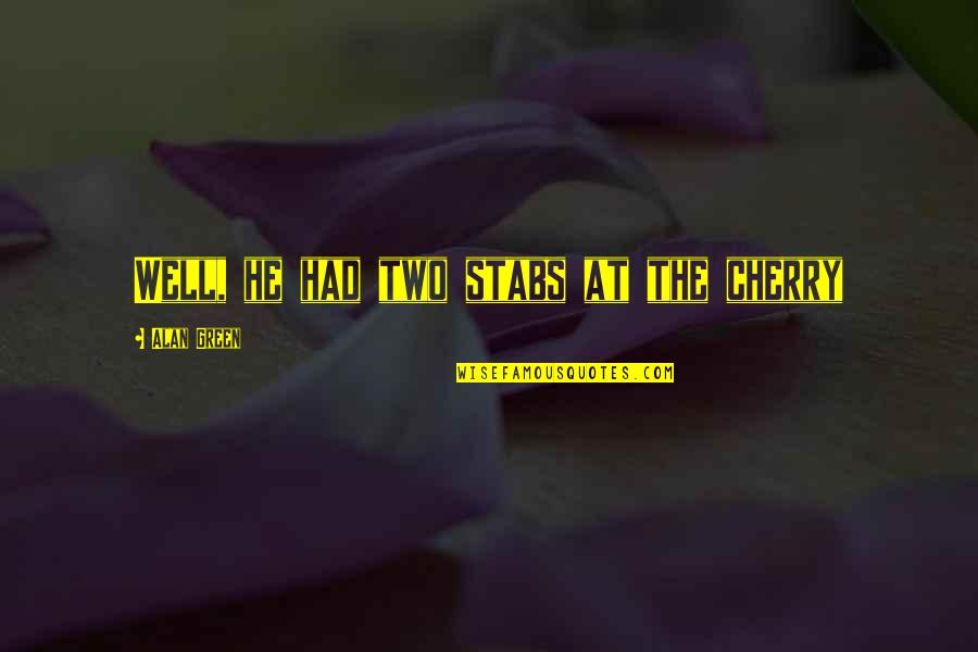 Mastronardo Brother Quotes By Alan Green: Well, he had two stabs at the cherry Mastronardo Brother Quotes By Alan Green: Well, he had two stabs at the cherry