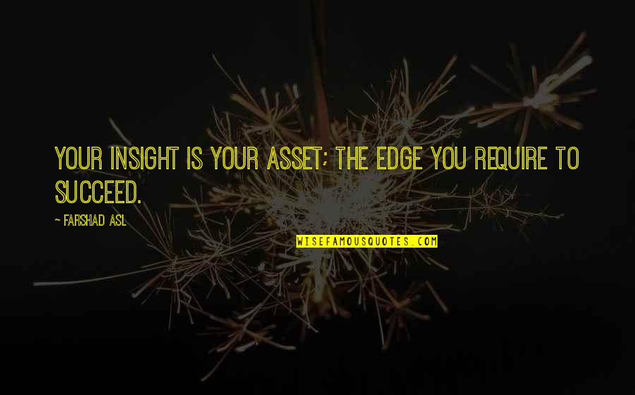 Mastrullo Quotes By Farshad Asl: Your insight is your asset; the edge you