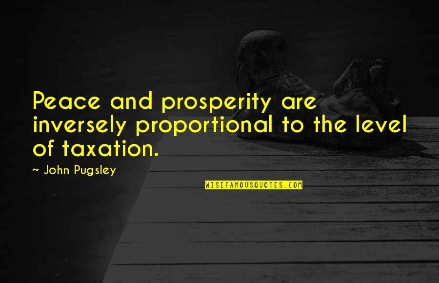 Masudi Brothers Quotes By John Pugsley: Peace and prosperity are inversely proportional to the
