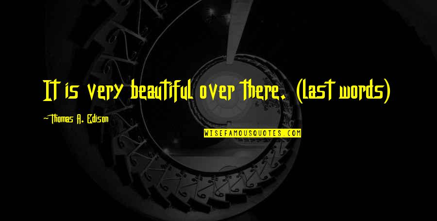 Mat 26 Quotes By Thomas A. Edison: It is very beautiful over there. (last words) Mat 26 Quotes By Thomas A. Edison: It is very beautiful over there. (last words)