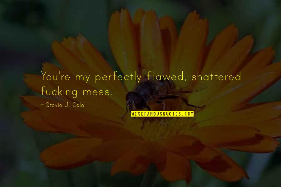 Mat2691 Quotes By Stevie J. Cole: You're my perfectly flawed, shattered fucking mess.