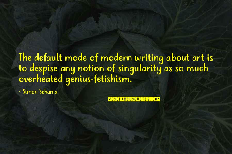 Mataas Ang Ere Quotes By Simon Schama: The default mode of modern writing about art