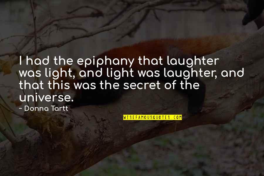 Mataas Na Pangarap Quotes By Donna Tartt: I had the epiphany that laughter was light,