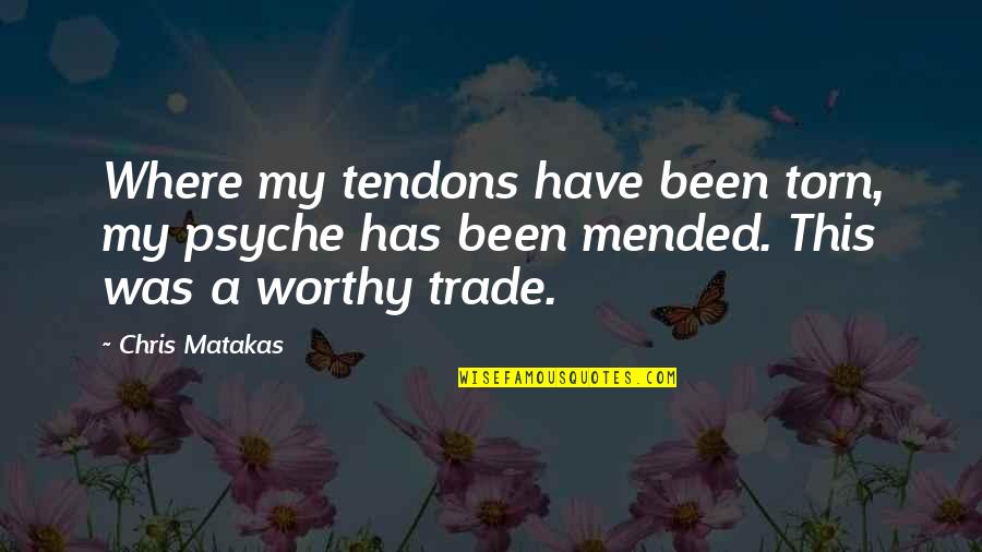 Matakas Jiu Jitsu Quotes By Chris Matakas: Where my tendons have been torn, my psyche