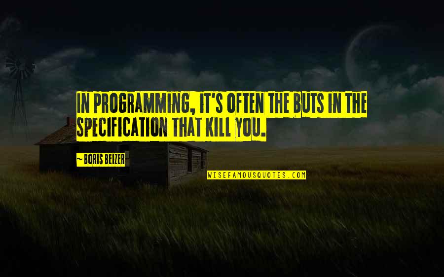 Matalote Quotes By Boris Beizer: In programming, it's often the buts in the