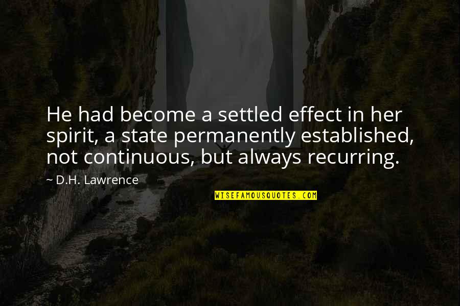 Matame Salvame Quotes By D.H. Lawrence: He had become a settled effect in her Matame Salvame Quotes By D.H. Lawrence: He had become a settled effect in her