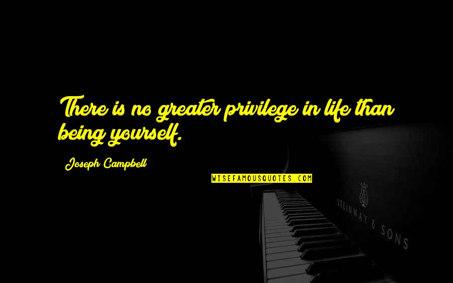 Matamis Na Quotes By Joseph Campbell: There is no greater privilege in life than