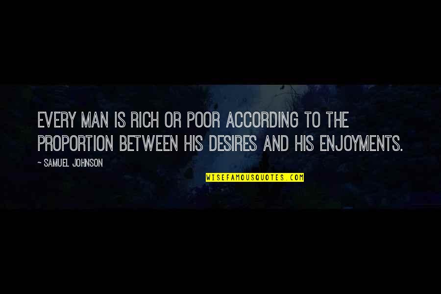 Matanicola Quotes By Samuel Johnson: Every man is rich or poor according to Matanicola Quotes By Samuel Johnson: Every man is rich or poor according to