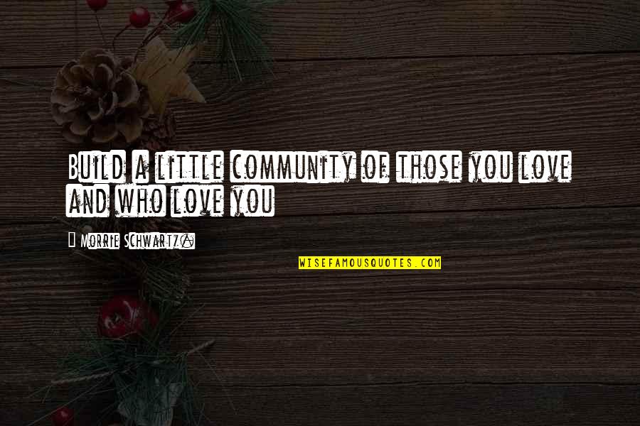 Matano Okoshiwo Quotes By Morrie Schwartz.: Build a little community of those you love