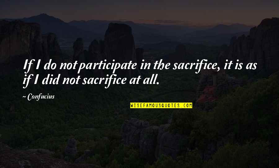 Matchstick Men Quotes By Confucius: If I do not participate in the sacrifice,