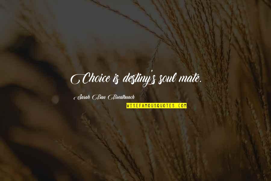 Mate Choice Quotes By Sarah Ban Breathnach: Choice is destiny's soul mate.
