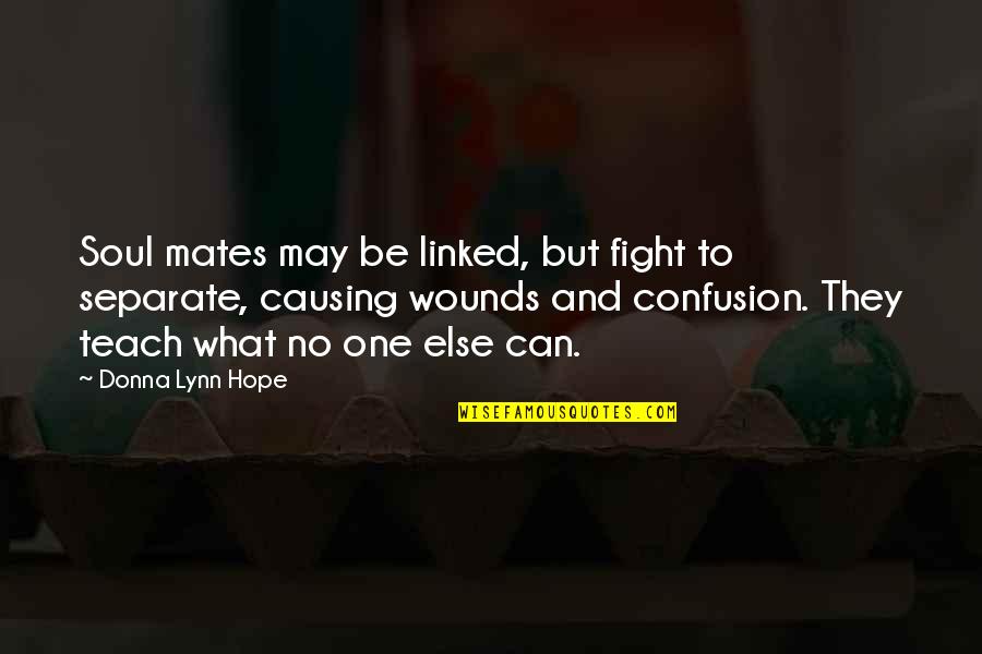 Mate Quotes By Donna Lynn Hope: Soul mates may be linked, but fight to