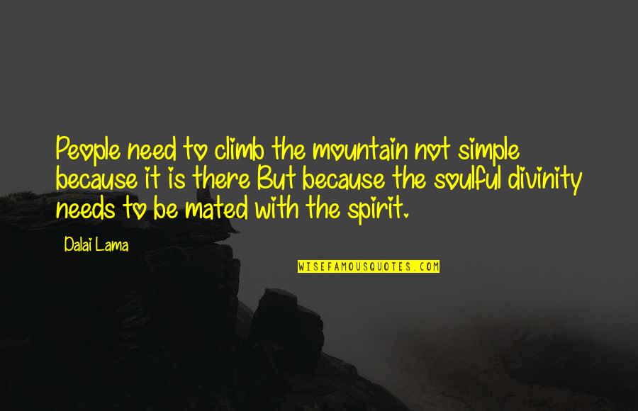 Mated Quotes By Dalai Lama: People need to climb the mountain not simple