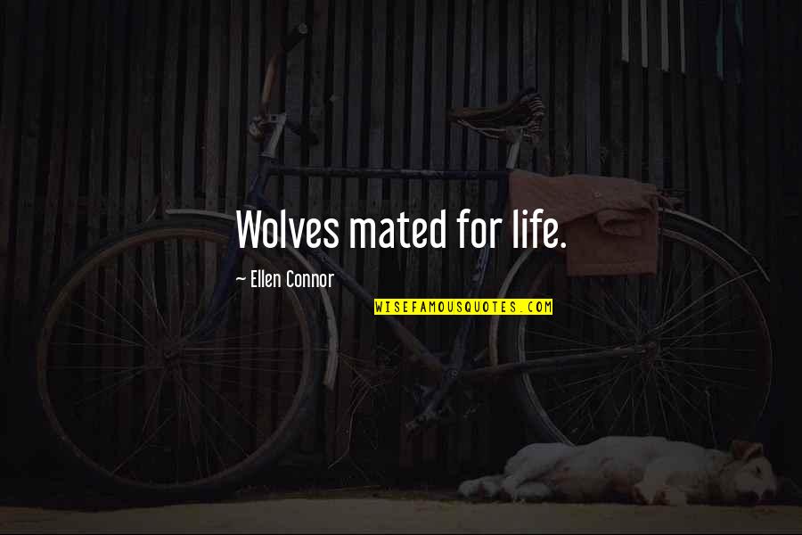 Mated Quotes By Ellen Connor: Wolves mated for life.