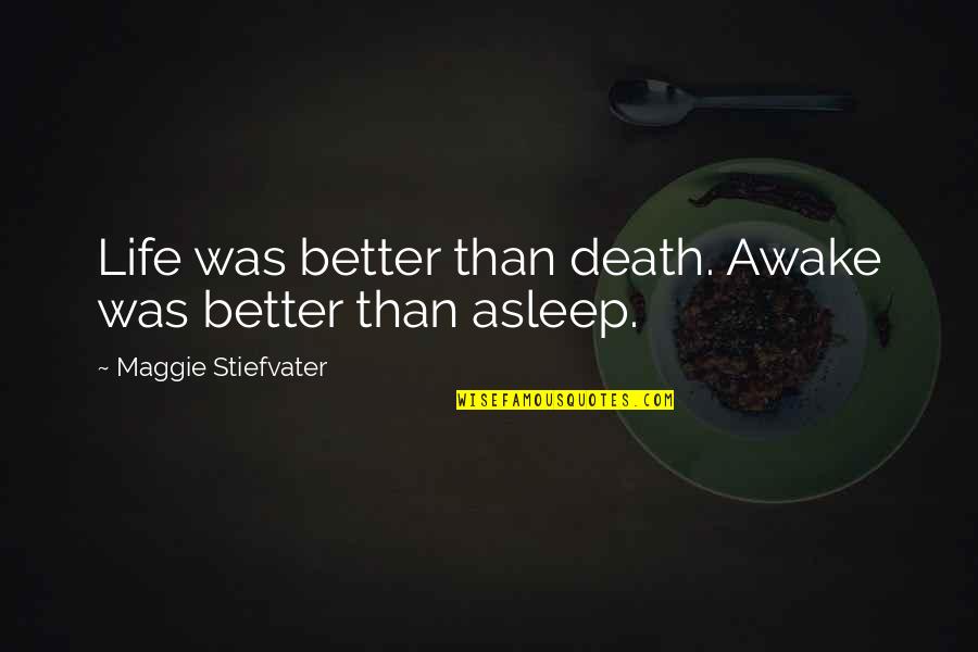 Mated Quotes By Maggie Stiefvater: Life was better than death. Awake was better Mated Quotes By Maggie Stiefvater: Life was better than death. Awake was better