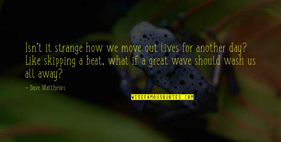 Mateescu Andreea Quotes By Dave Matthews: Isn't it strange how we move out lives
