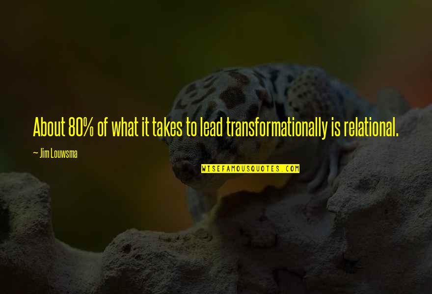 Matem Ticas Quotes By Jim Louwsma: About 80% of what it takes to lead