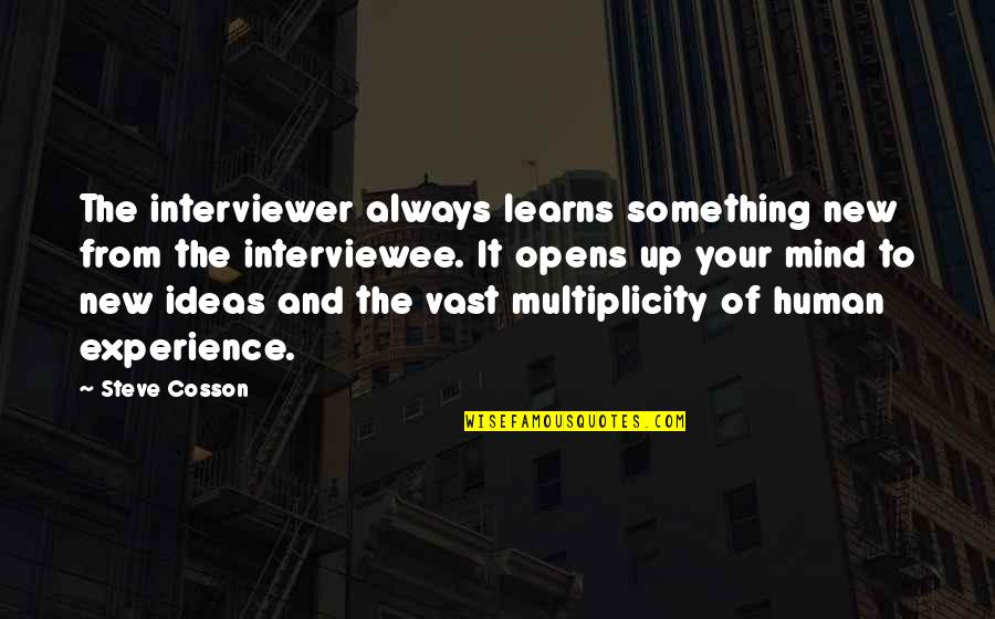 Mateo 6 33 Tagalog Quotes By Steve Cosson: The interviewer always learns something new from the