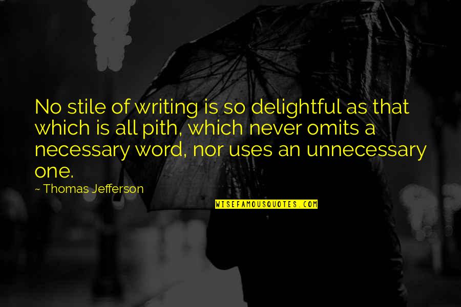 Material Button Quotes By Thomas Jefferson: No stile of writing is so delightful as