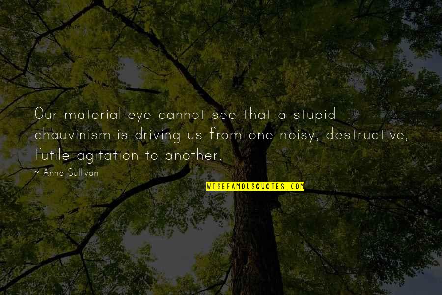 Material Quotes By Anne Sullivan: Our material eye cannot see that a stupid