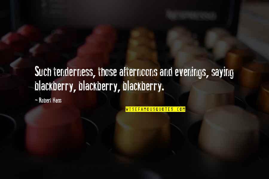 Material Thing Quotes By Robert Hass: Such tenderness, those afternoons and evenings, saying blackberry,