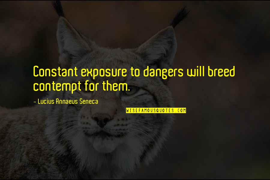Material Things Love Quotes By Lucius Annaeus Seneca: Constant exposure to dangers will breed contempt for