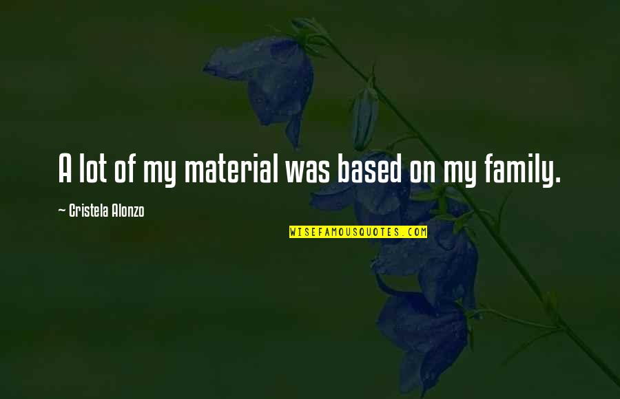 Material Was Quotes By Cristela Alonzo: A lot of my material was based on Material Was Quotes By Cristela Alonzo: A lot of my material was based on