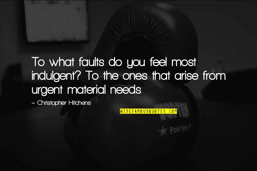 Materialism Quotes By Christopher Hitchens: To what faults do you feel most indulgent?